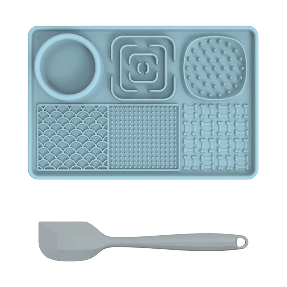 Lick Mat for Dogs Pet Silicone Lick Mat with Suction Cups Slow Feeder for Anxiety Relief Suitable for Butter Food Yogurt Peanut