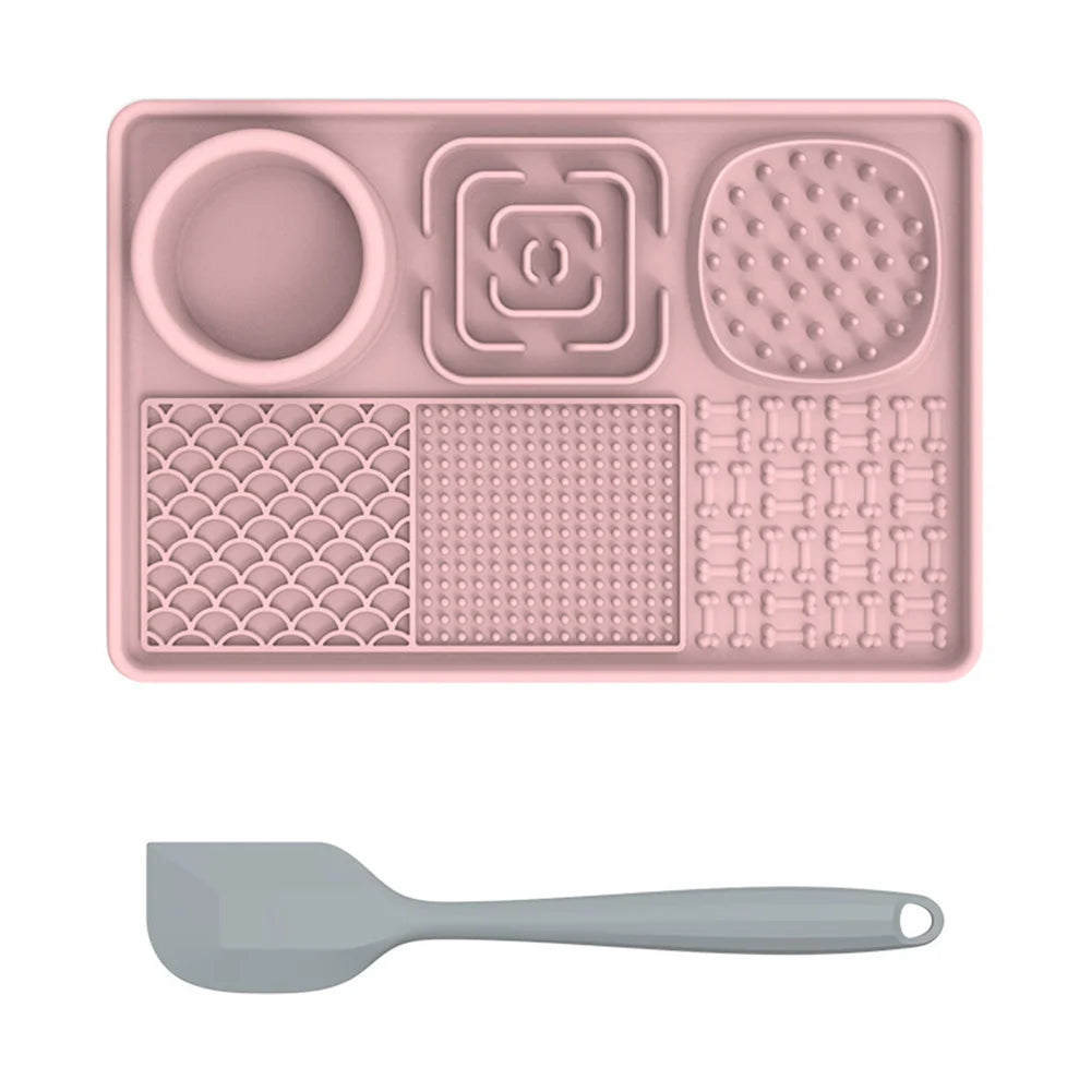 Lick Mat for Dogs Pet Silicone Lick Mat with Suction Cups Slow Feeder for Anxiety Relief Suitable for Butter Food Yogurt Peanut