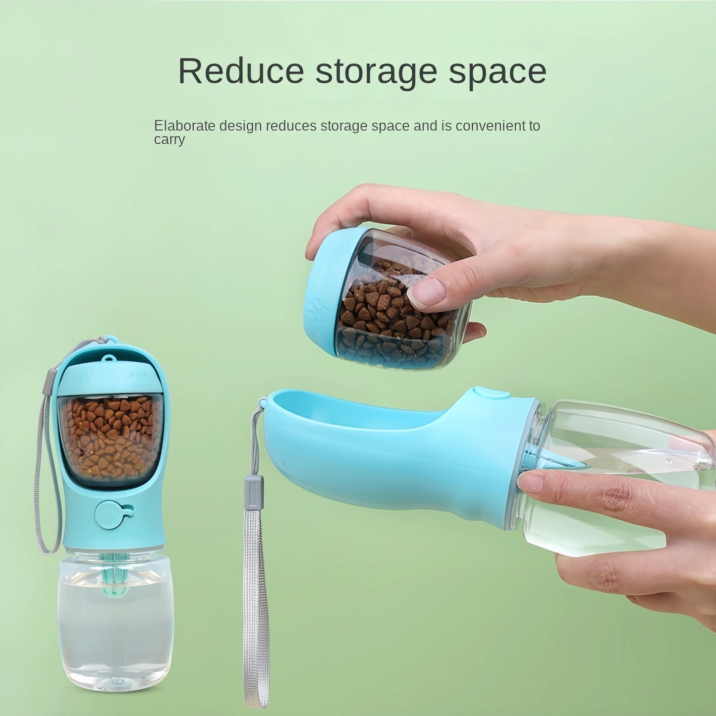Portable travel water bottle and food container