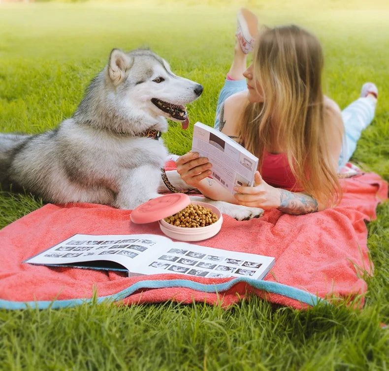 2-in-1 portable travel pet bowl for dogs and cats !