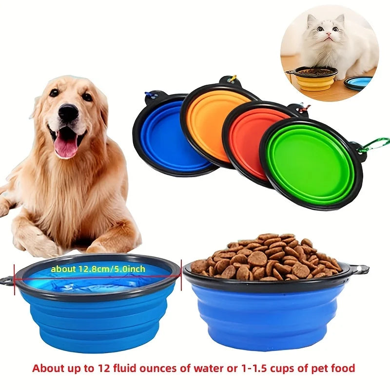 Collapsible travel pet bowl for dogs and cats