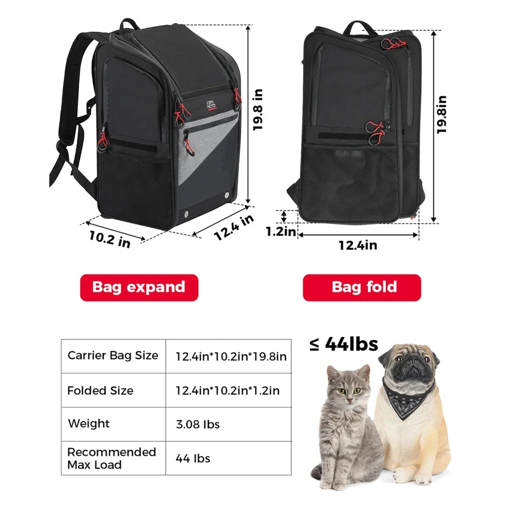 Motorcycle Pet Travel Bag Dog Cat Carrier Bag Portable 20lbs Folding Dog Carrier Backpack for Touring Street Glide Road King Bag