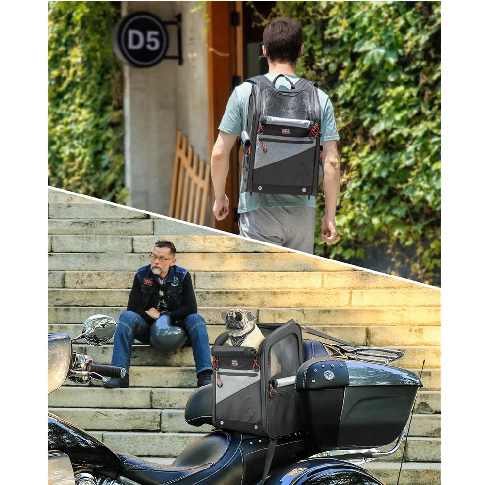 Motorcycle Pet Travel Bag Dog Cat Carrier Bag Portable 20lbs Folding Dog Carrier Backpack for Touring Street Glide Road King Bag