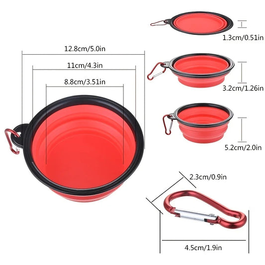 Collapsible travel pet bowl for dogs and cats