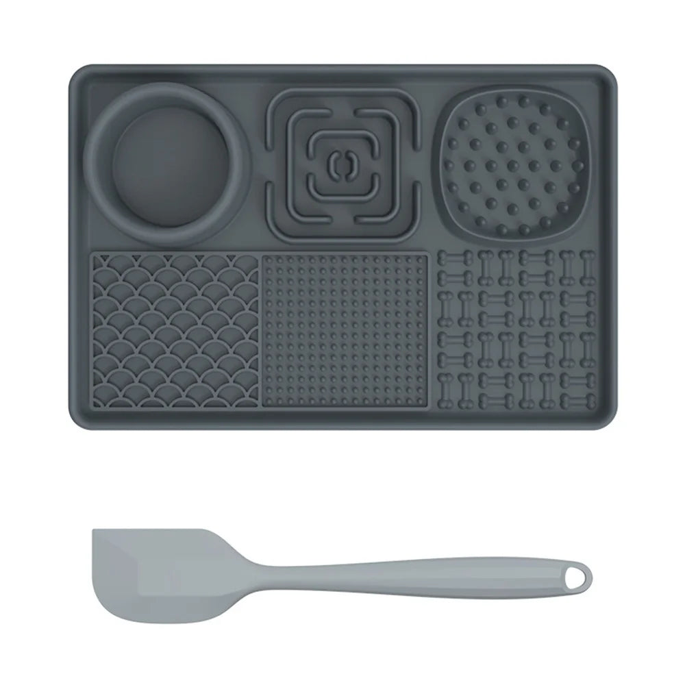 Lick Mat for Dogs Pet Silicone Lick Mat with Suction Cups Slow Feeder for Anxiety Relief Suitable for Butter Food Yogurt Peanut