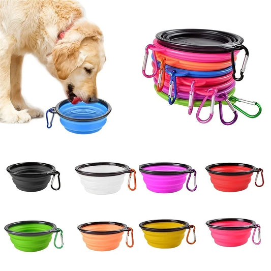 Collapsible travel pet bowl for dogs and cats