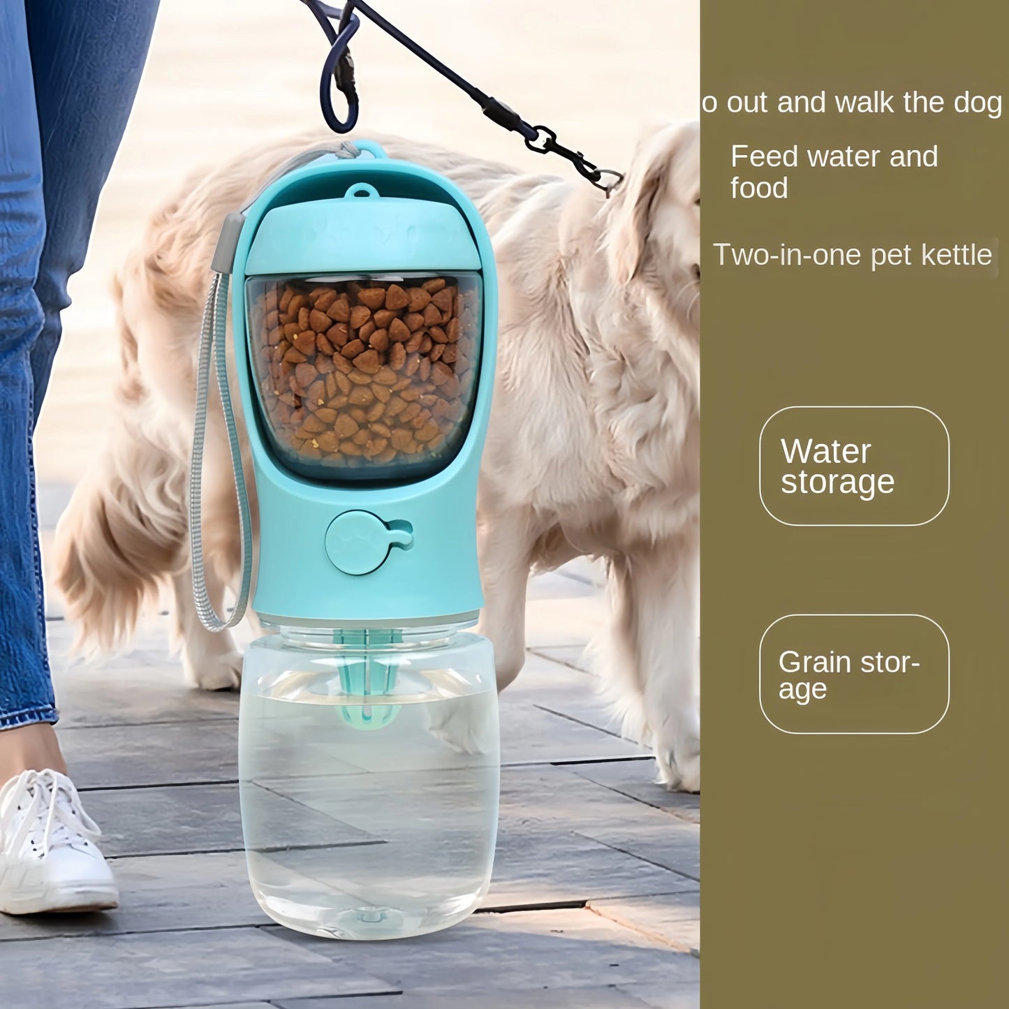 Portable travel water bottle and food container