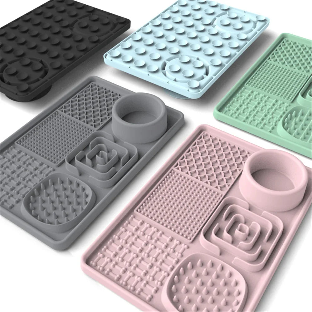 Lick Mat for Dogs Pet Silicone Lick Mat with Suction Cups Slow Feeder for Anxiety Relief Suitable for Butter Food Yogurt Peanut